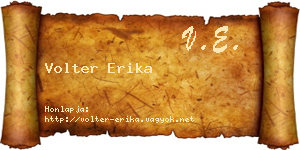Volter Erika névjegykártya